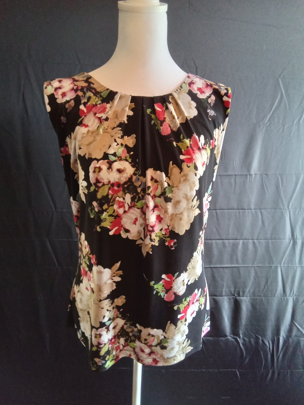 Calvin Klein Black Floral Sleeveless Blouse